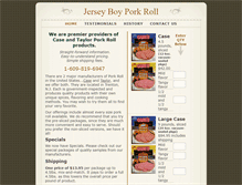 Tablet Screenshot of jerseyboyporkroll.com